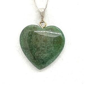 Sterling Jade Heart Necklace